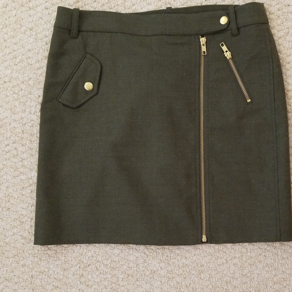 Army green mini skirt